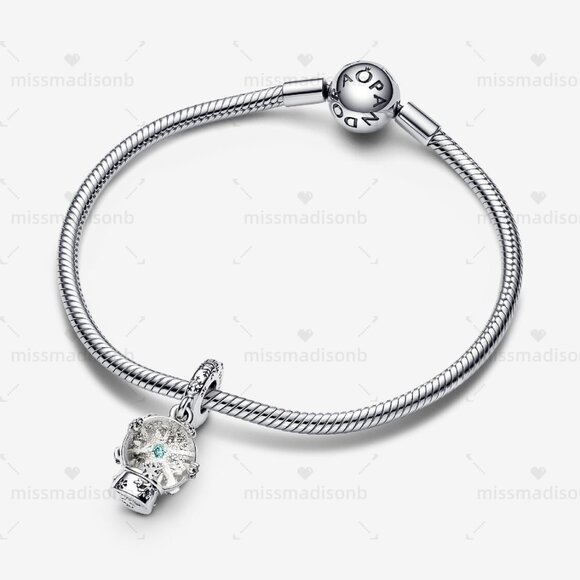 Pandora Snowflake Snowglobe Dangle Charm - Picture 3 of 5